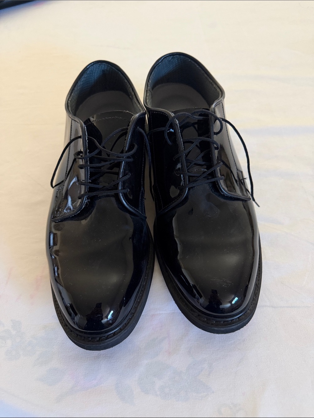 Bates Black Patent Leather Derby Dress Shoes
